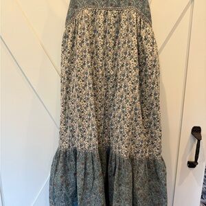 Floral Blue and Cream Women's Skirt